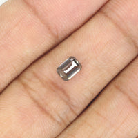 0.59 Ct Natural Loose Diamond, Emerald Cut Diamonds, Grey Black Diamond, Rose Cut Diamond, Rustic Diamond, Polished Diamond KDL9757