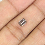 0.59 Ct Natural Loose Diamond, Emerald Cut Diamonds, Grey Black Diamond, Rose Cut Diamond, Rustic Diamond, Polished Diamond KDL9757