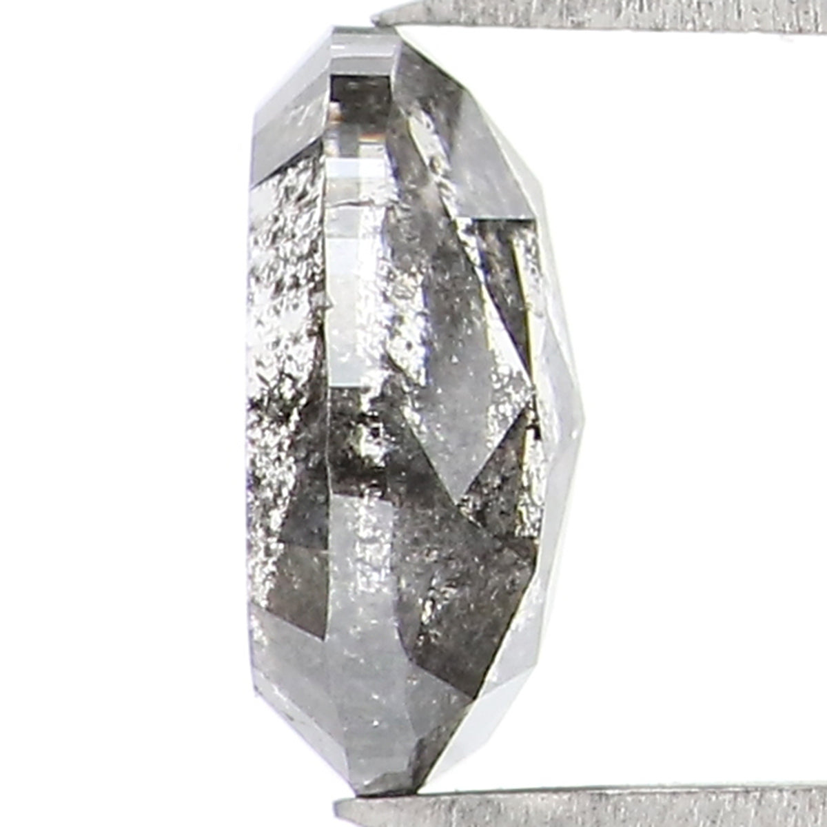 0.79 CT Natural Loose Oval Shape Diamond Salt And Pepper Oval Rose Cut Diamond 6.35 MM Black Grey Color Oval Shape Rose Cut Diamond QL1476