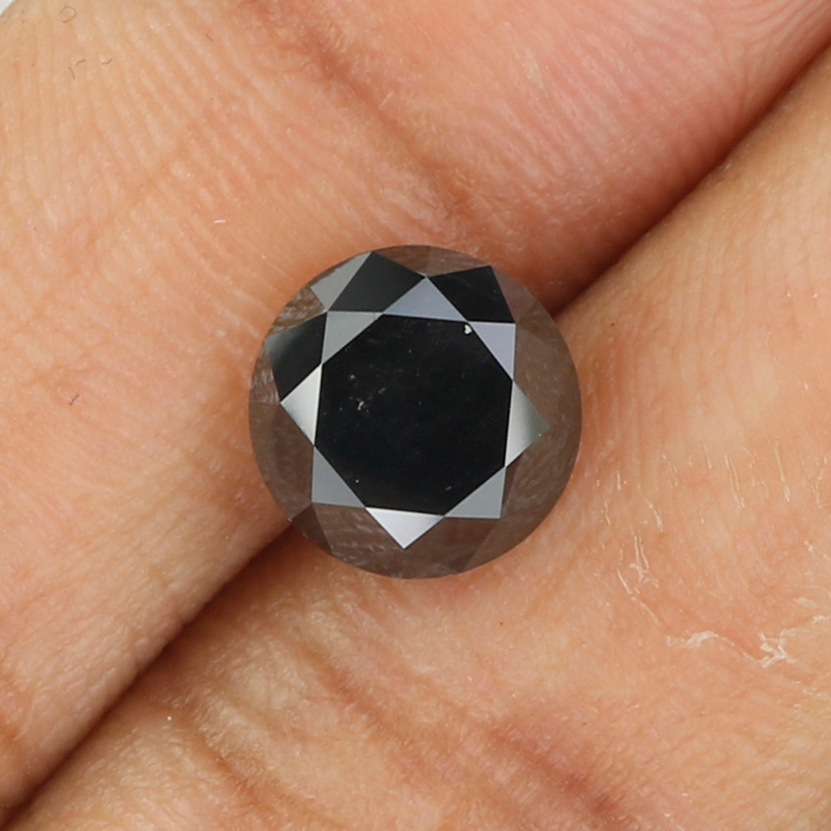 2.98 Ct Natural Loose Round Shape Diamond Black Color Round Cut Diamond 8.15 MM Natural Black Diamond Round Brilliant Cut Diamond LQ407
