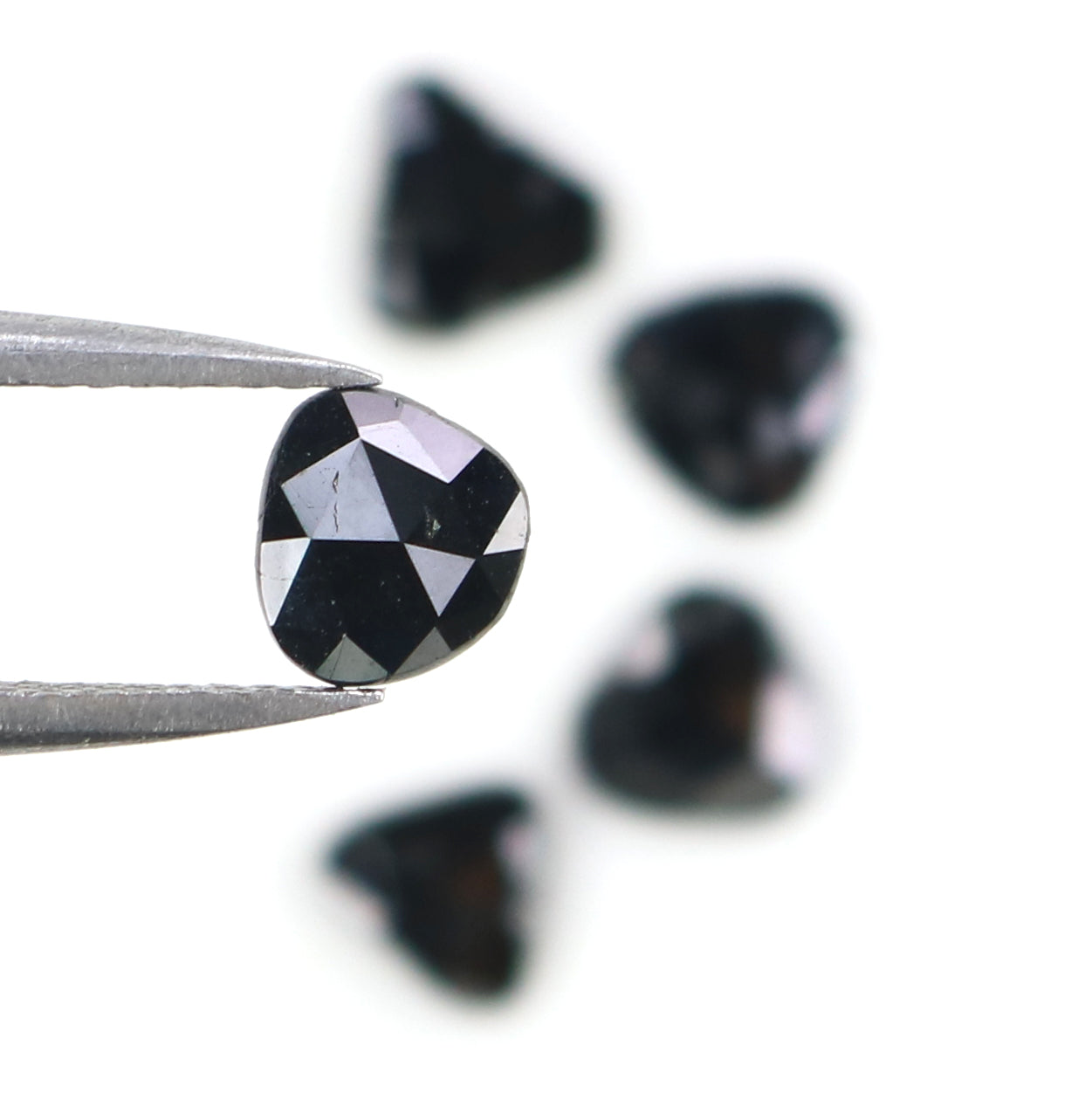 1.39 CT Natural Loose Slice Shape Diamond Black Color Slice Cut Diamond 5.65 MM Natural Loose Black Color Slice Rose Cut Diamond KQ2624