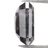 Natural Loose Emerald Salt And Pepper Diamond Black Grey Color 1.04 CT 6.55 MM Emerald Shape Rose Cut Diamond L1354