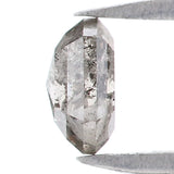 Natural Loose Hexagon Salt And Pepper Diamond Black Grey Color 0.41 CT 4.92 MM Hexagon Shape Rose Cut Diamond KR2586