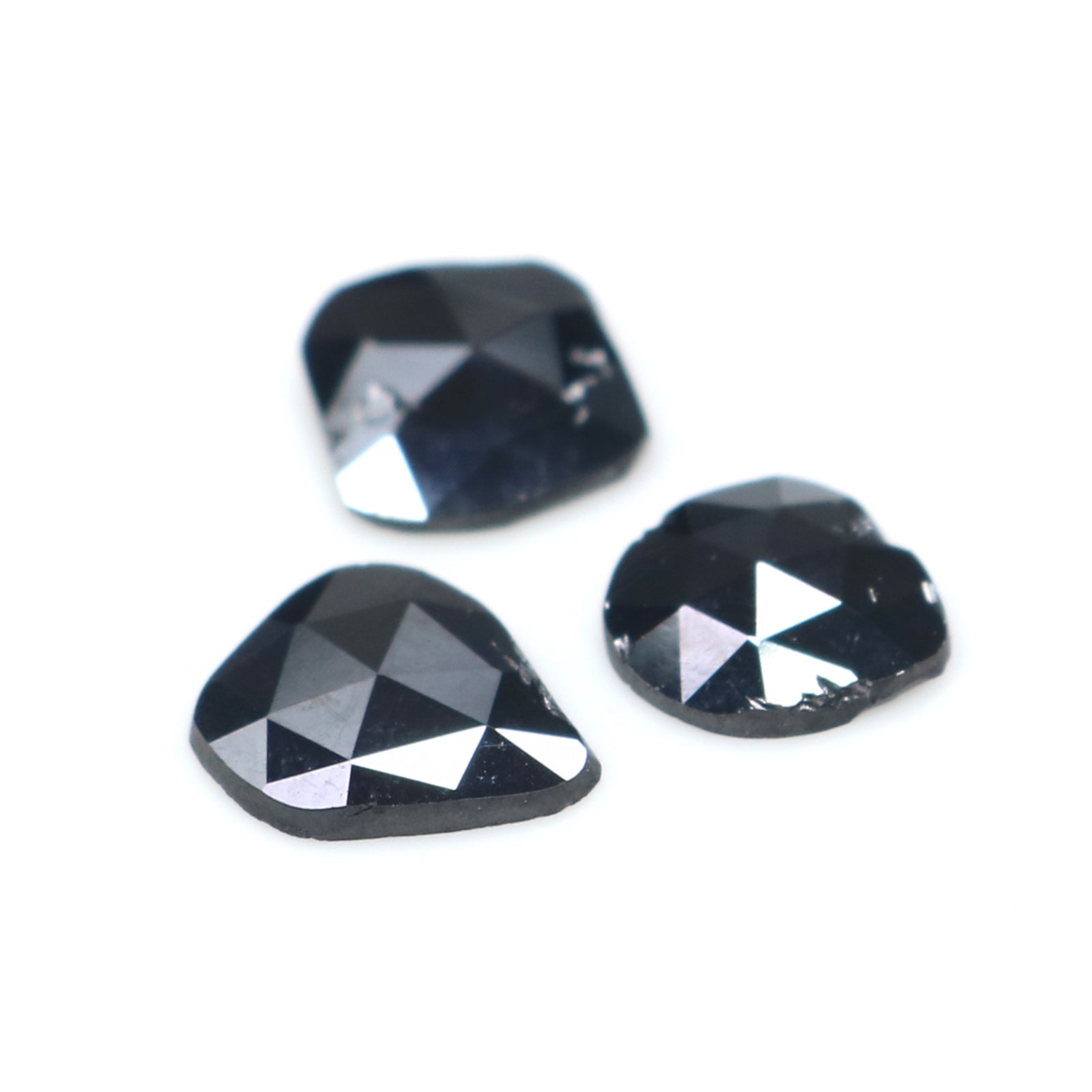 1.60 CT Natural Loose Slice Shape Diamond Black Color Slice Cut Diamond 7.55 MM Natural Loose Black Color Slice Rose Cut Diamond LQ2670