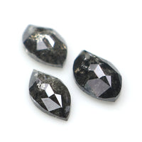 Natural Loose Marquise Salt And Pepper Diamond Black Grey Color 0.97 CT 6.32 MM Marquise Shape Rose Cut Diamond KDL2559