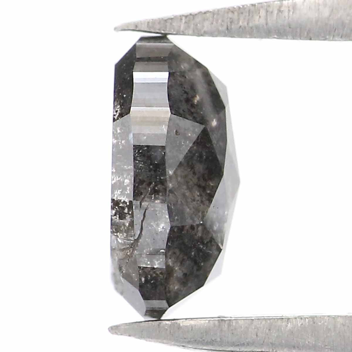 0.77 CT Natural Loose Oval Shape Diamond Salt And Pepper Oval Cut Diamond 6.25 MM Natural Black Grey Diamond Oval Rose Cut Diamond LQ2367