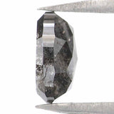 Natural Loose Oval Salt And Pepper Diamond Black Grey Color 0.77 CT 6.23 MM Oval Shape Rose Cut Diamond L2367