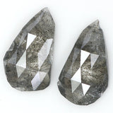 Natural Loose Antique Salt And Pepper Diamond Black Grey Color 1.57 CT 9.25 MM Antique Shape Rose Cut Diamond L1617