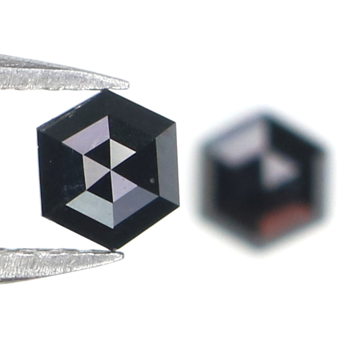 0.58 CT Natural Loose Hexagon Cut Pair Diamond Black Hexagon Cut Diamond 5.05 MM Natural Loose Black Color Hexagon Rose Cut Diamond QK2629