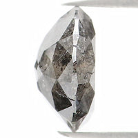 Natural Loose Round Rose Cut Salt And Pepper Diamond Black Grey Color 1.23 CT 6.80 MM Rose Cut Shape Diamond L1167