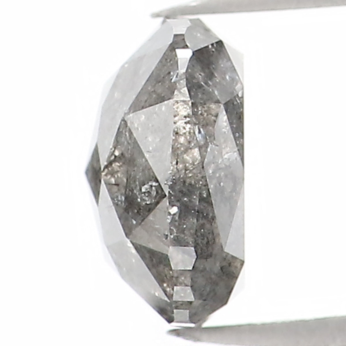 1.02 CT Natural Loose Cushion Shape Diamond Salt And Pepper Cushion Shape Diamond 5.65 MM Black Grey Color Cushion Rose Cut Diamond LQ1219
