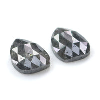 Natural Loose Pear Pair Diamond Grey Color 3.11 CT 9.20 MM Pear Shape Rose Cut Diamond L6894