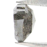 Natural Loose Heart Salt And Pepper Diamond Black Grey Color 0.74 CT 5.90 MM Heart Shape Rose Cut Diamond KDK1487