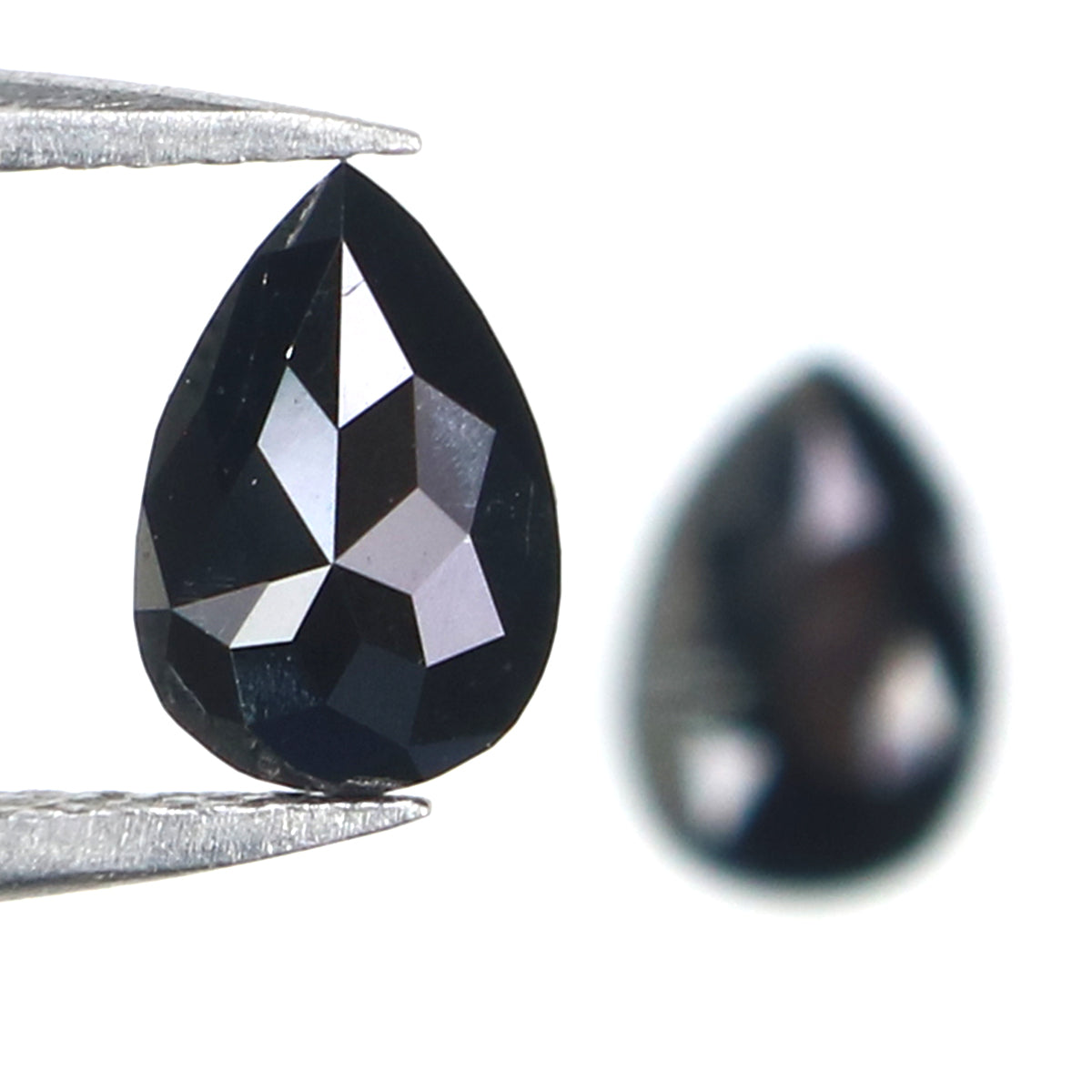 1.02 CT Natural Loose Pear Cut Pair Diamond Black Color Pear Shape Diamond 7.45 MM Natural Loose Black Diamond Pear Rose Cut Diamond LQ2723