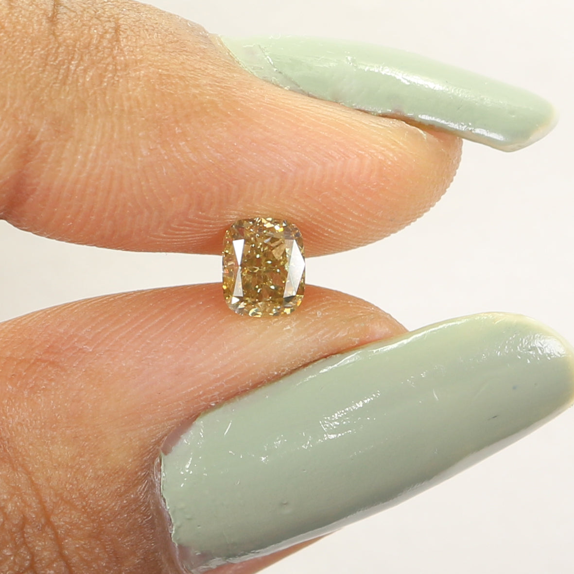 0.62 Ct Natural Loose Diamond, Cushion Diamond, Brown Diamond, Green Diamond, Antique Diamond, Rustic Diamond, Real Diamond L5728