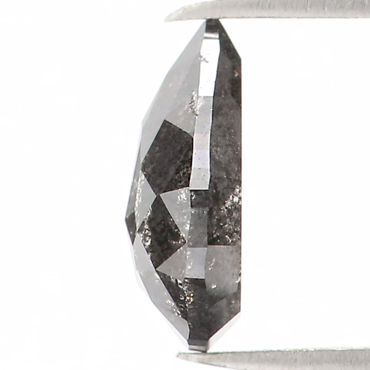 0.42 CT Natural Loose Pear Shape Diamond Salt And Pepper Pear Rose Cut Diamond 6.10 MM Black Grey Color Pear Shape Rose Cut Diamond KQ2393
