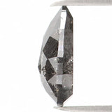 Natural Loose Pear Salt And Pepper Diamond Black Grey Color 0.42 CT 6.10 MM Pear Shape Rose Cut Diamond KR2393