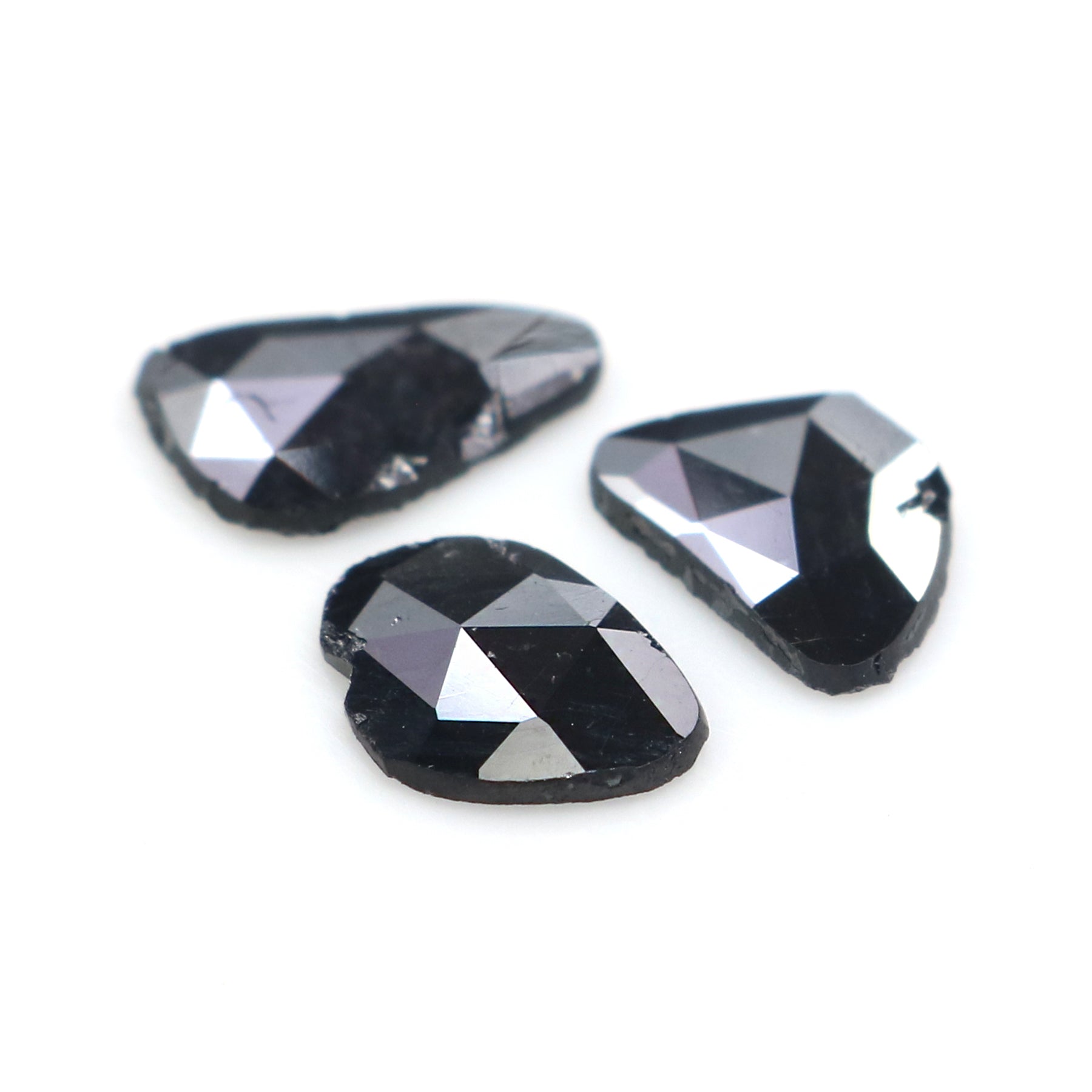 1.27 CT Natural Loose Slice Shape Diamond Black Color Slice Cut Diamond 8.10 MM Natural Loose Black Color Slice Rose Cut Diamond KQ2600