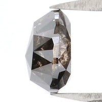 Natural Loose Pear Salt And Pepper Diamond Black Color 1.23 CT 6.50 MM Pear Shape Rose Cut Diamond KR1806