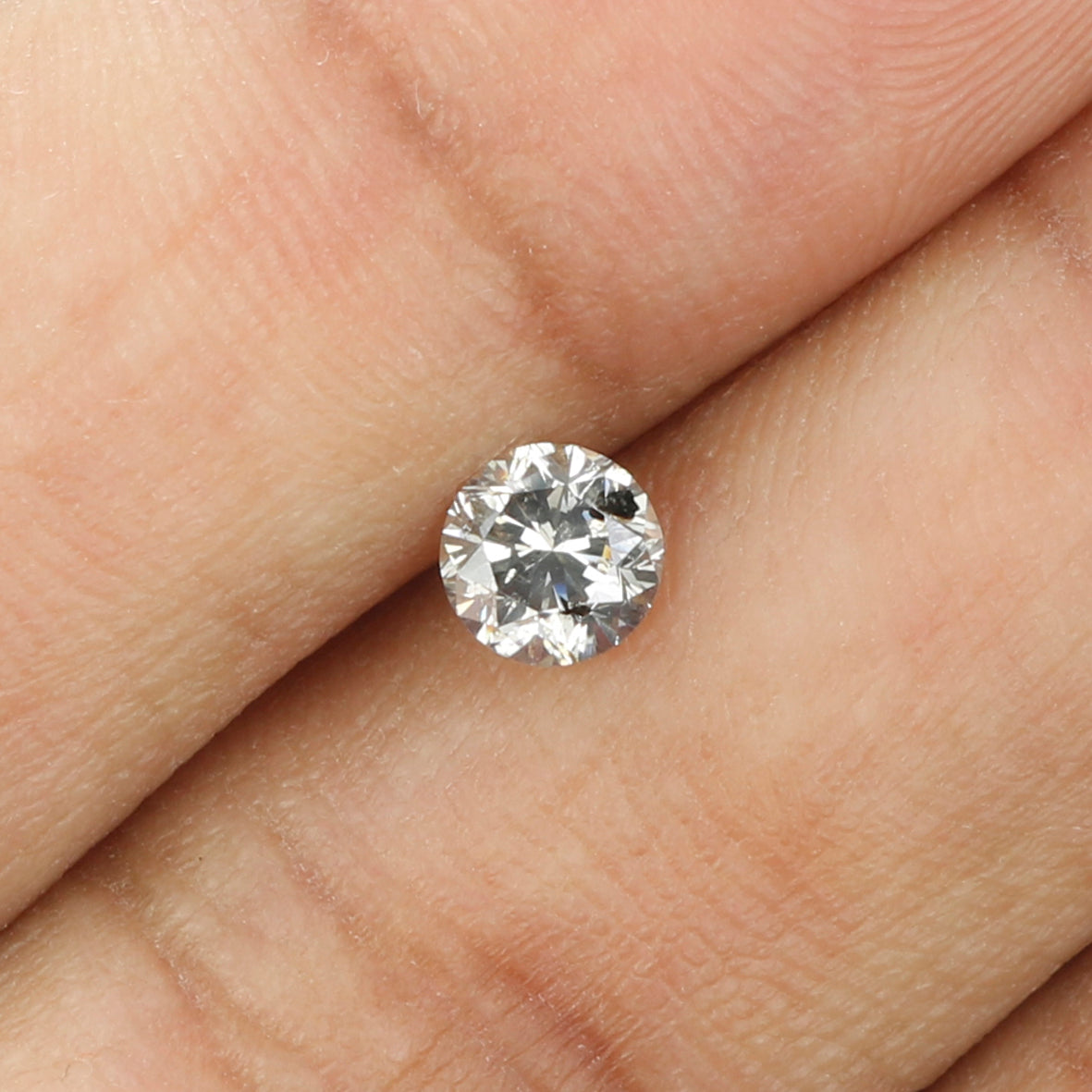 0.47 Ct Natural Loose Diamond, Round Brilliant Cut, Salt Pepper Diamond, Black Diamond, Gray Diamond, Rustic Diamond, Round Diamond L210