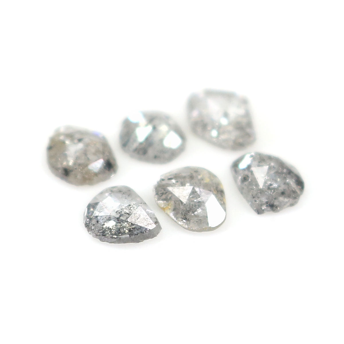 1.10 Ct Natural Loose Slice Shape Diamond Salt And Pepper Slice Diamond 4.90 MM Natural Black Grey Color Slice Irregular Cut Diamond LQ2526