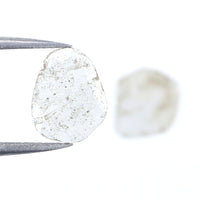 Natural Loose Slice Ice Grey Color Diamond 1.04 CT 9.50 MM Slice Shape Rose Cut Diamond L7692