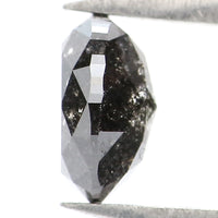 Natural Loose Oval Salt And Pepper Diamond Black Grey Color 0.74 CT 6.05 MM Oval Shape Rose Cut Diamond KDL1911