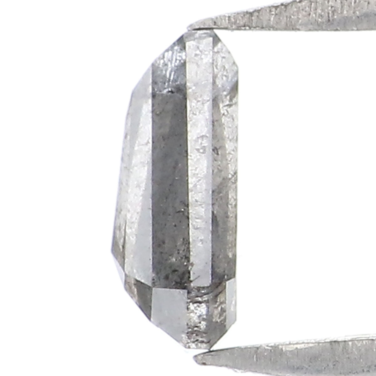Natural Loose Coffin Salt And Pepper Diamond Black Grey Color 0.42 CT 5.56 MM Coffin Shape Rose Cut Diamond KDL2159