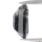 Natural Loose Emerald Salt And Pepper Diamond Black Grey Color 1.37 CT 7.41 MM Emerald Shape Rose Cut Diamond L2151