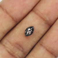 0.43 Ct Natural Loose Diamond, Marquise Diamond, Black Diamond, Gray Diamond, Salt And Pepper, Polished Diamond, Rustic Diamond KDL222