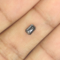 0.49 Ct Natural Loose Diamond, Emerald Cut Diamonds, Black Color Diamond, Rose Cut Diamond, Rustic Diamond, Radiant Diamond KDL5359