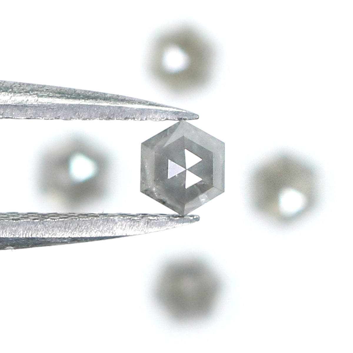 1.01 CT Natural Loose Hexagon Shape Diamond Grey Color Hexagon Cut Diamond 3.10 MM Natural Loose Grey Hexagon Shape Rose Cut Diamond QK1837