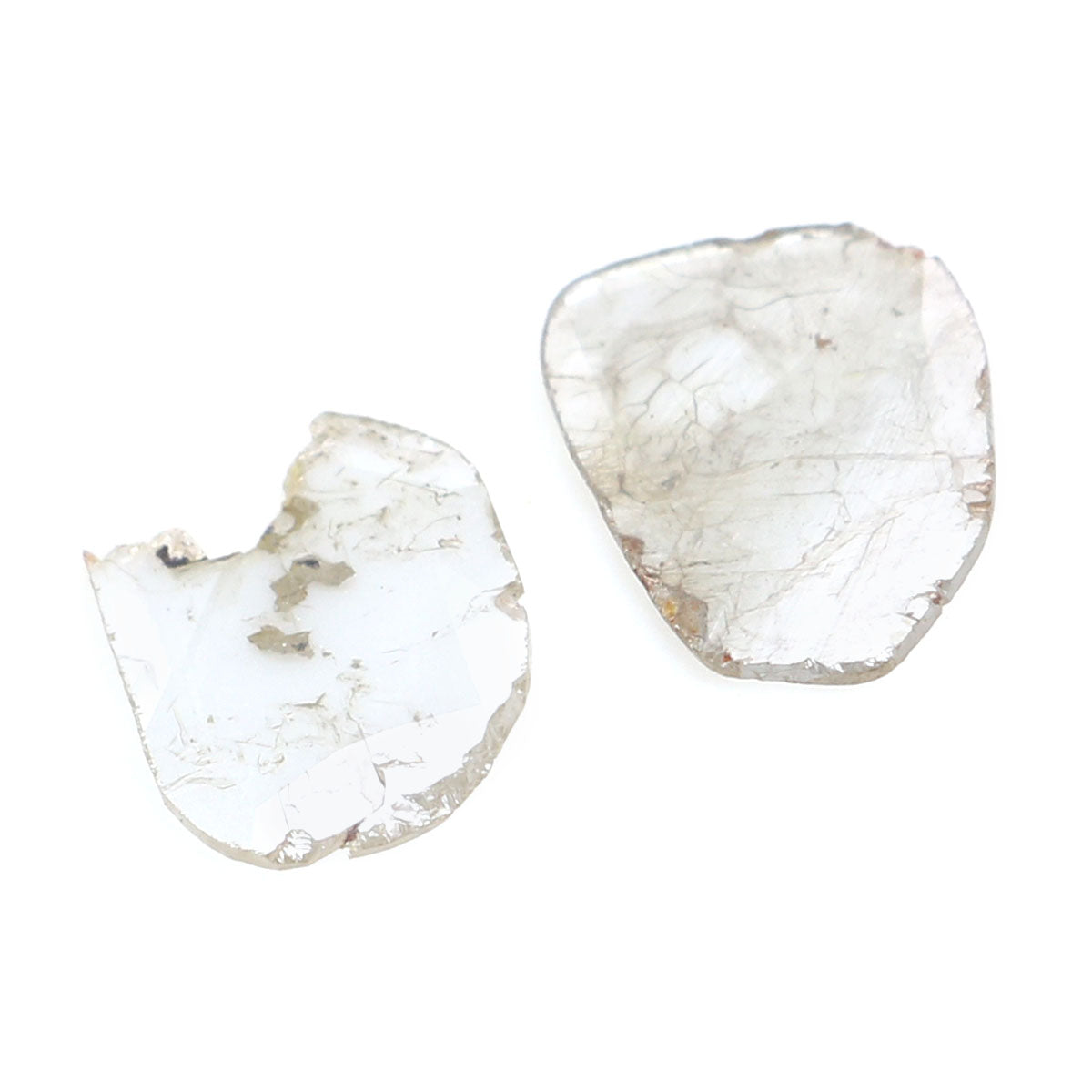 0.83 CT Natural Loose Slice Shape Diamond Ice Grey Color Slice Cut Diamond 9.40 MM Natural Ice Grey Color Slice Irregular Cut Diamond LQ7700