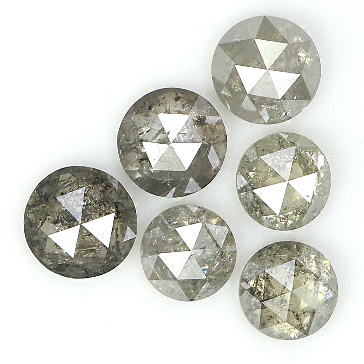 1.66 Ct Natural Loose Round Rose Cut Diamond Salt And Pepper Round Shape Diamond 3.70 MM Natural Black Grey Round Rose Cut Diamond QLB1133