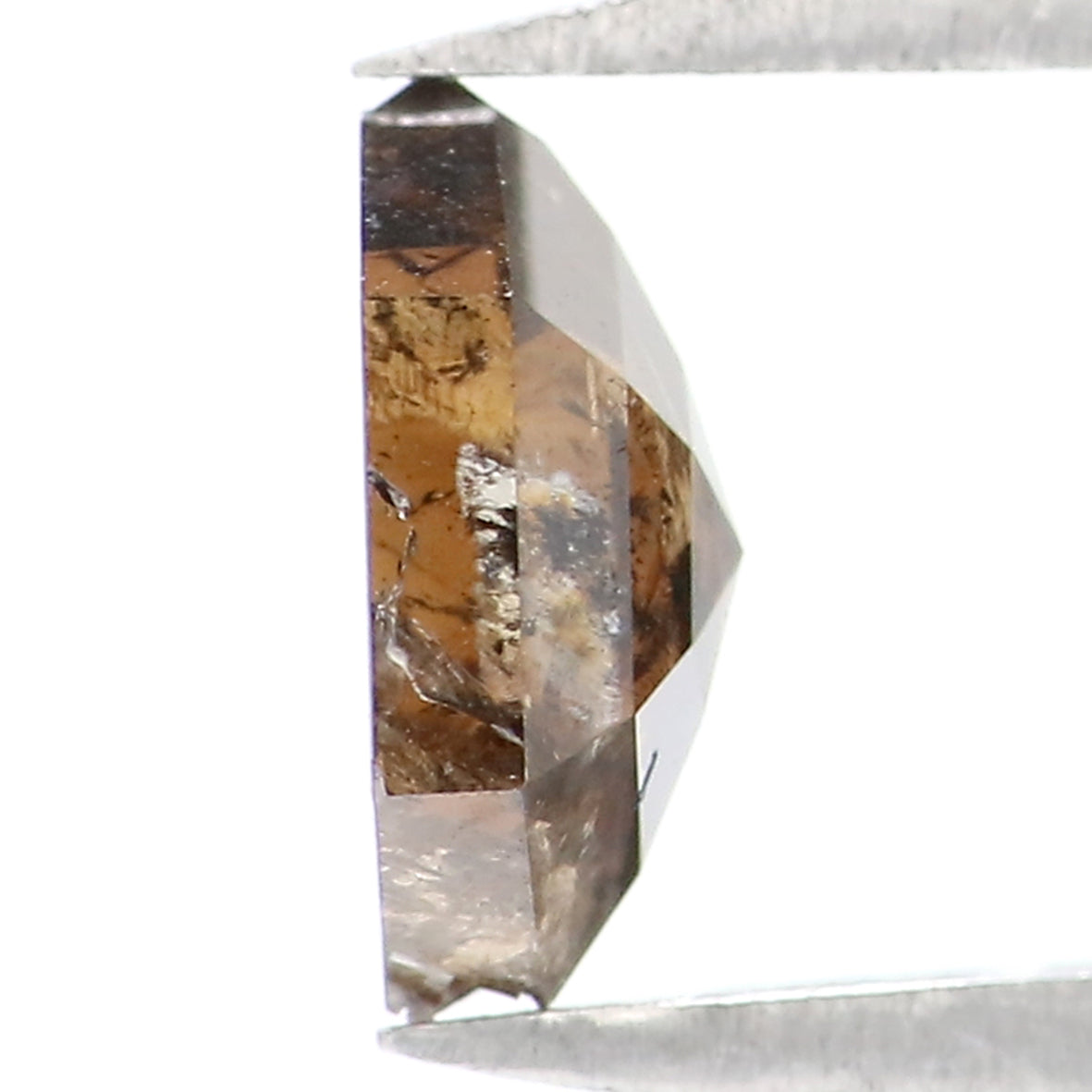 0.89 CT Natural Loose Hexagon Shape Diamond Brown Color Hexagon Cut Diamond 6.90 MM Natural Brown Color Hexagon Rose Cut Diamond LQ7448