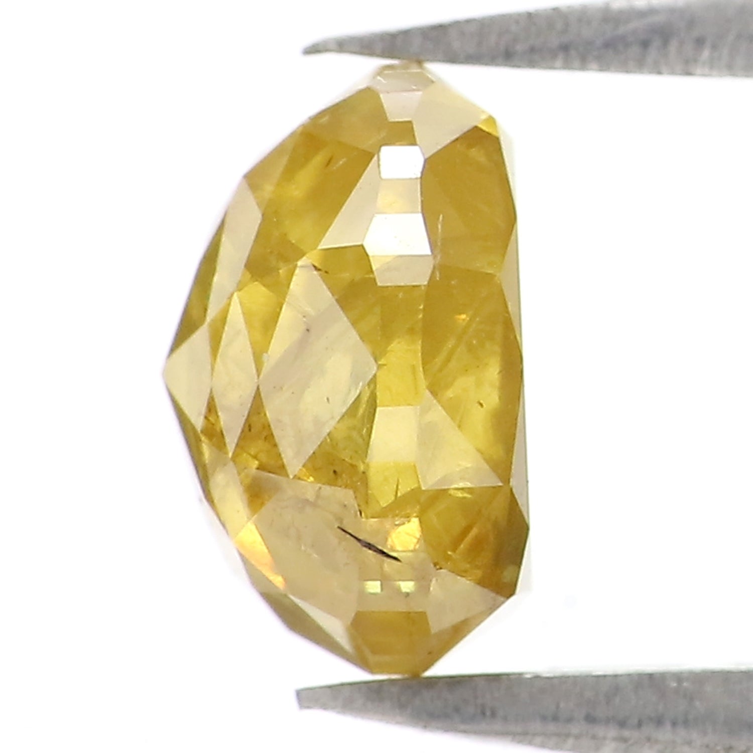 1.73 CT Natural Loose Oval Shape Diamond Yellow Color Oval Cut Diamond 7.20 MM Natural Loose Yellow Diamond Oval Rose Cut Diamond LQ2696
