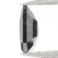 Natural Loose Emerald Salt And Pepper Diamond Black Grey Color 0.92 CT 6.35 MM Emerald Shape Rose Cut Diamond KDK1648