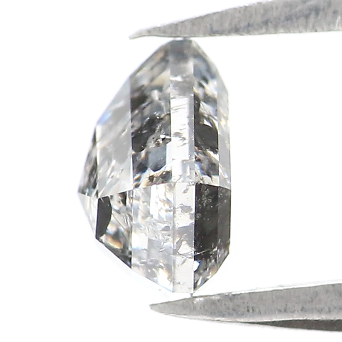 1.05 Ct Natural Loose Shield Shape Diamond Salt And Pepper Shield Cut Diamond 5.90 MM Black Gray Color Shield Shape Rose Cut Diamond QL2673