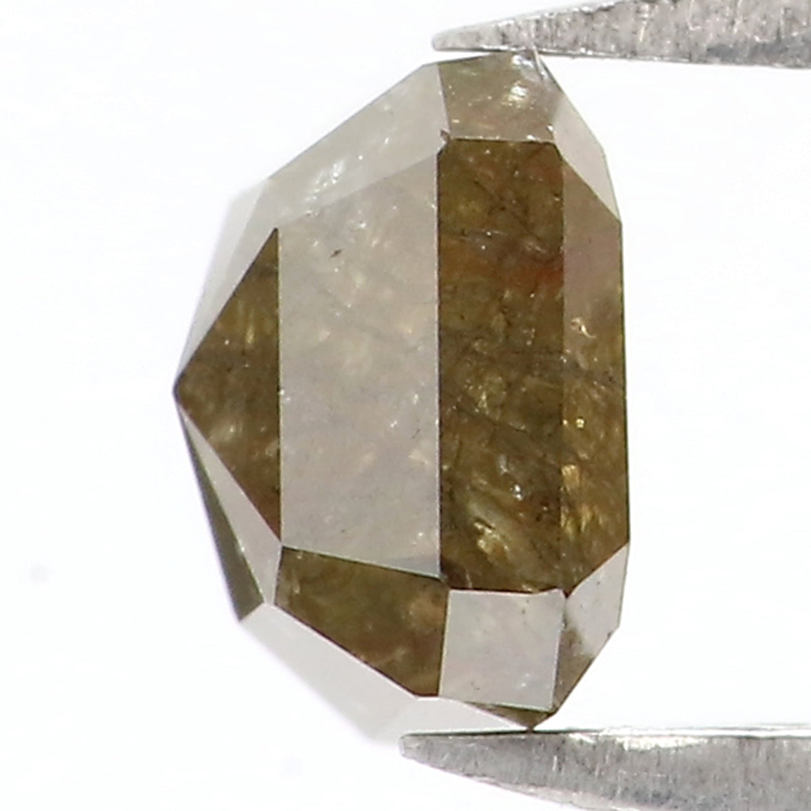 Natural Loose Radiant Diamond Grey Green Color 0.69 CT 4.80 MM Radiant Shape Rose Cut Diamond KR1814