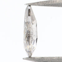 Natural Loose Pear Salt And Pepper Diamond Black Grey Color 0.43 CT 6.50 MM Pear Shape Rose Cut Diamond KR1846
