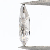 Natural Loose Pear Salt And Pepper Diamond Black Grey Color 0.43 CT 6.50 MM Pear Shape Rose Cut Diamond KR1846
