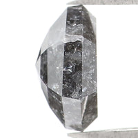 Natural Loose Hexagon Salt And Pepper Diamond Black Grey Color 0.90 CT 6.40 MM Hexagon Shape Rose Cut Diamond KR2408