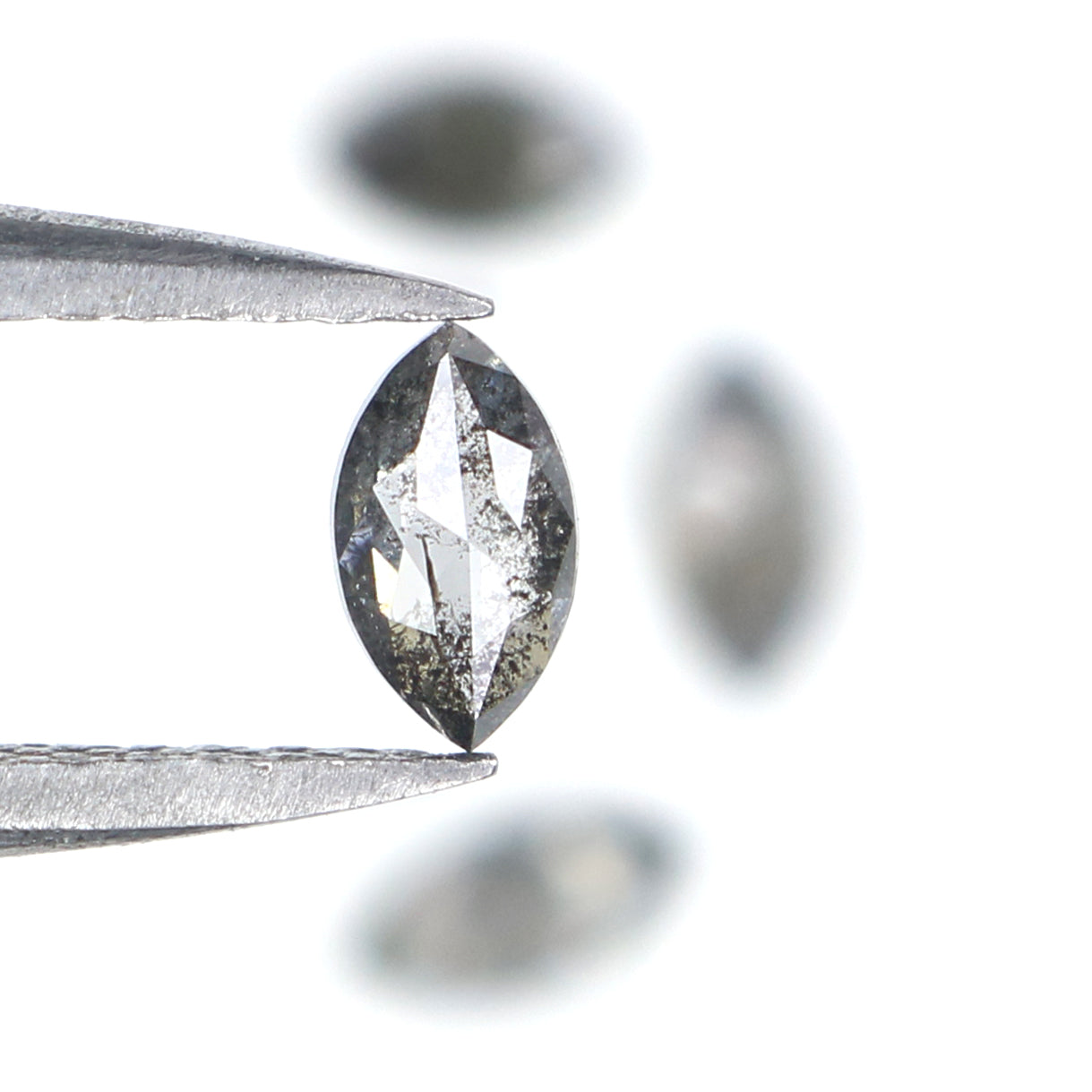 0.57 CT Natural Loose Marquise Shape Diamond Salt And Pepper Marquise Cut Diamond 5.10 MM Black Grey Color Marquise Rose Cut Diamond LQ2760