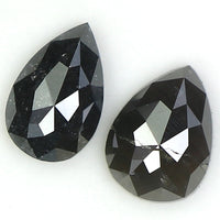 Natural Loose Pear Salt And Pepper Diamond Black Grey Color 0.73 CT 5.65 MM Pear Shape Rose Cut Diamond KR2386