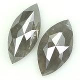 Natural Loose Marquise Salt And Pepper Diamond Black Grey Color 0.77 CT 7.40 MM Marquise Shape Rose Cut Diamond KDL1076