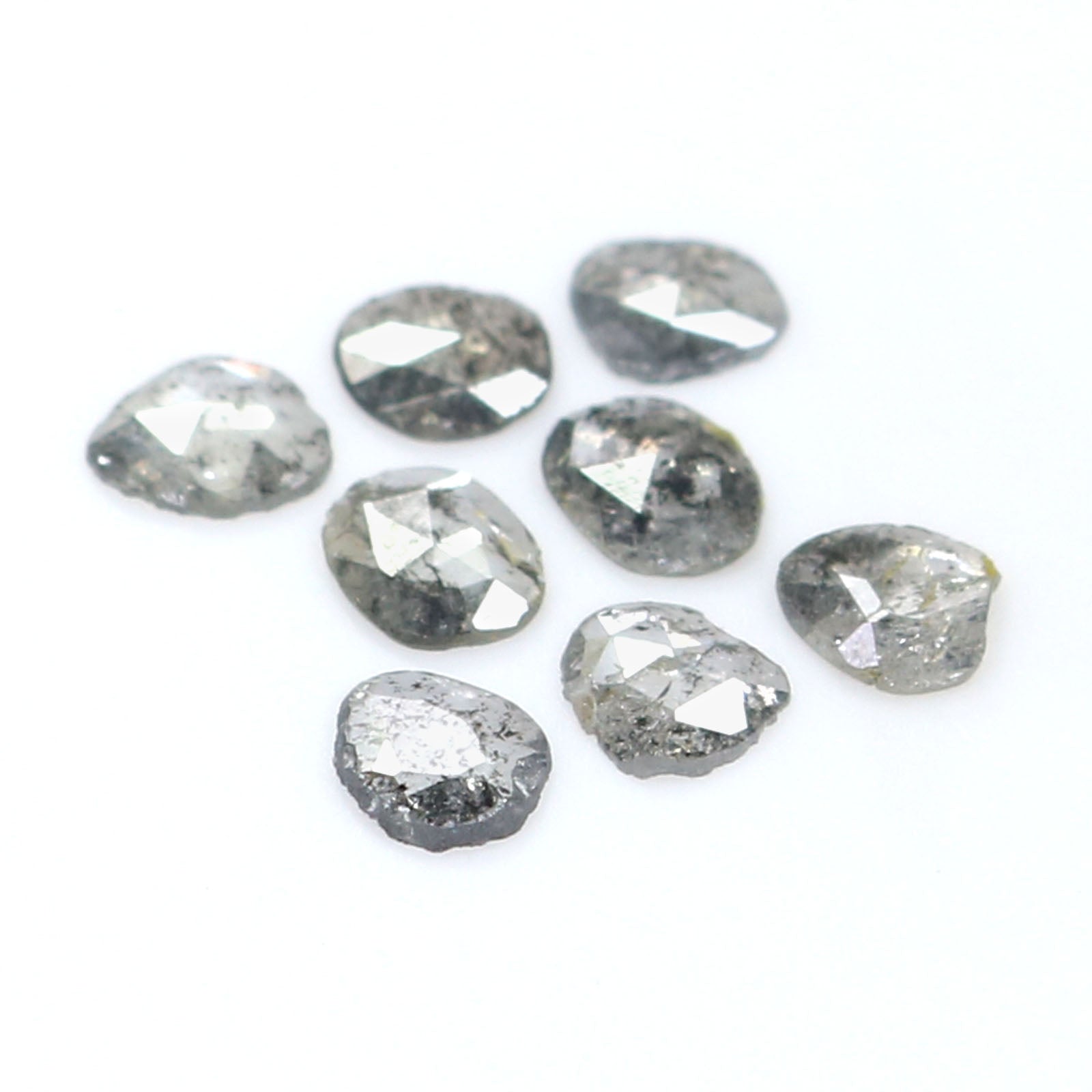 0.93 Ct Natural Loose Slice Shape Diamond Salt And Pepper Slice Diamond 4.00 MM Natural Loose Black Grey Color Irregular Cut Diamond LQ2523