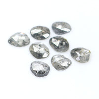 Natural Loose Slice Salt And Pepper Diamond Black Grey Color 0.93 CT 4.01 MM Slice Shape Rose Cut Diamond L2523