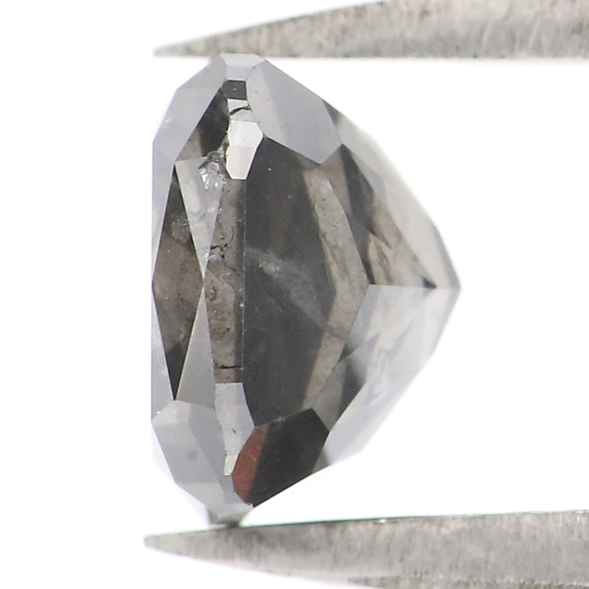 1.31 CT Natural Loose Cushion Shape Diamond Black Grey Cushion Diamond 6.05 MM Natural Black Grey Color Cushion Brilliant Cut Diamond QL1905