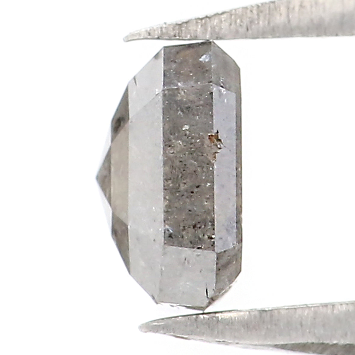 0.97 CT Natural Loose Radiant Shape Diamond Salt And Pepper Radiant Diamond 5.60 MM Natural Black Grey Color Radiant Rose Cut Diamond KQ723