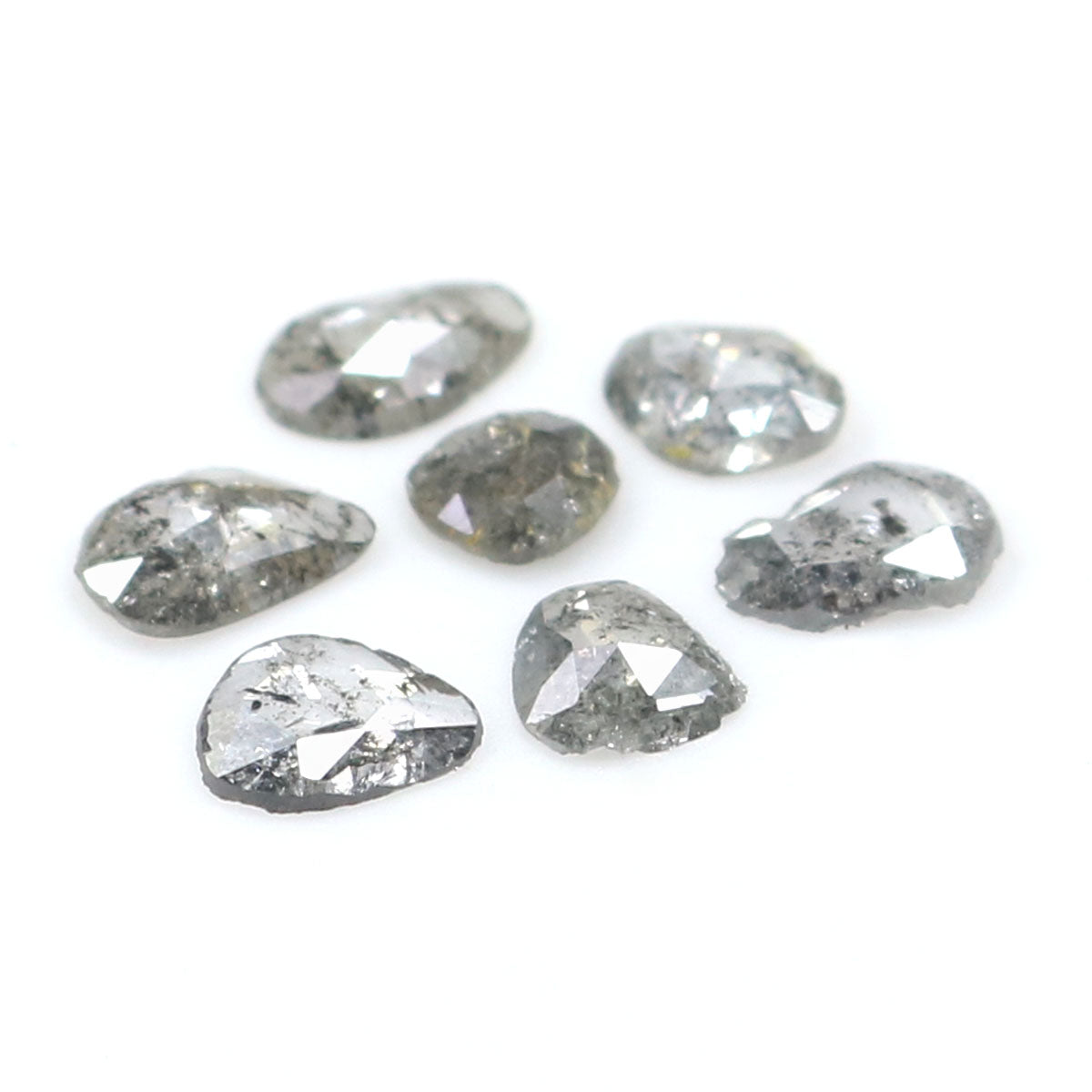 Natural Loose Slice Salt And Pepper Diamond Black Grey Color 1.00 CT 4.30 MM Slice Shape Rose Cut Diamond L2522